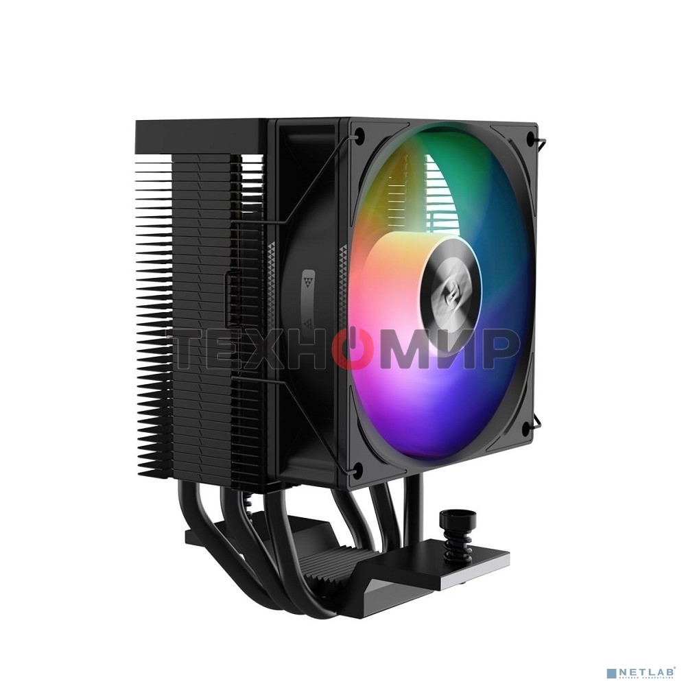 Кулер для процессора PCCooler R300 ARGB BK черный 92мм алюминий+медь 2200rpm 30db 4-pin 150W 133мм