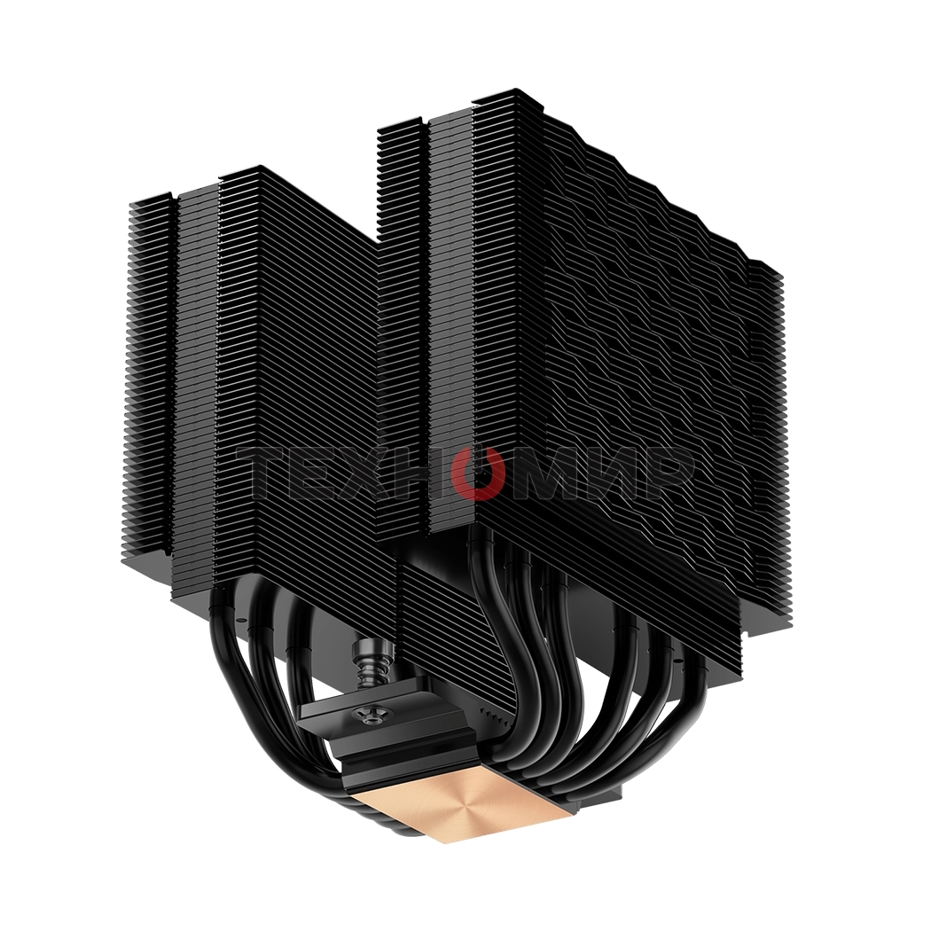 Кулер для процессора PCCooler RT620 BK (250W, 4-pin PWM, 157mm, Al/Cu, 6x6mm, 2x120mm, 73.32CFM, 34.9dBA, 2200RPM, S: 1851/1700/1200/115X, AM5/AM4, black)