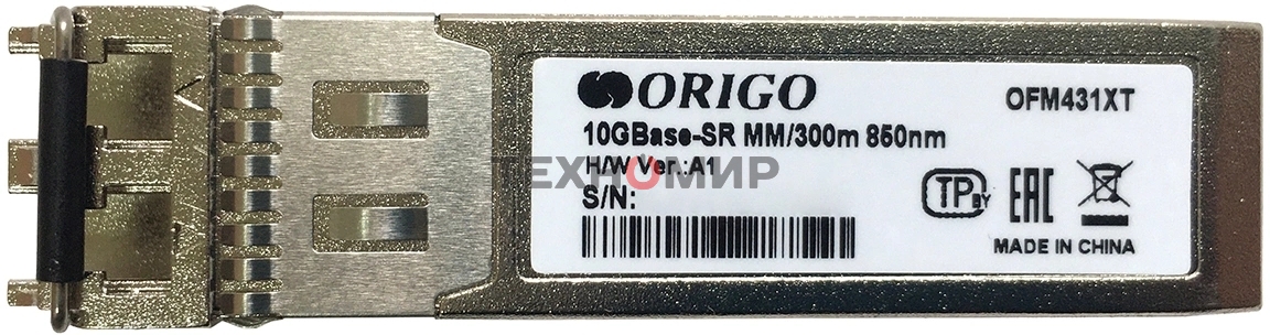Трансивер ORIGO OFM431XT SFP+ Transceiver, 10Gbase-SR, Duplex LC, 850nm, Multi-mode, 300M