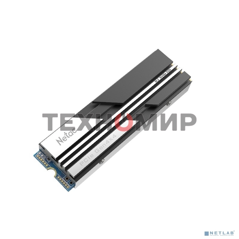 Накопитель SSD Netac NV5000, 500Gb, M.2 2280, PCIe 4.0 x4, NVMe, R/W 5000/2500, с радиатором