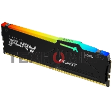 Оперативная память Kingston Fury Beast, DDR5, 16Gb (1x16Gb), 5600MHz, CL36, DIMM, с радиатором, RGB, черный