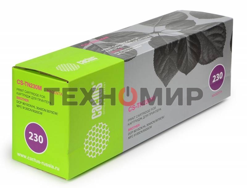 Картридж лазерный Cactus CS-TN230M пурпурный (1400 стр) для Brother HL-3040/3070, DCP-9010, MFC-9120/9320
