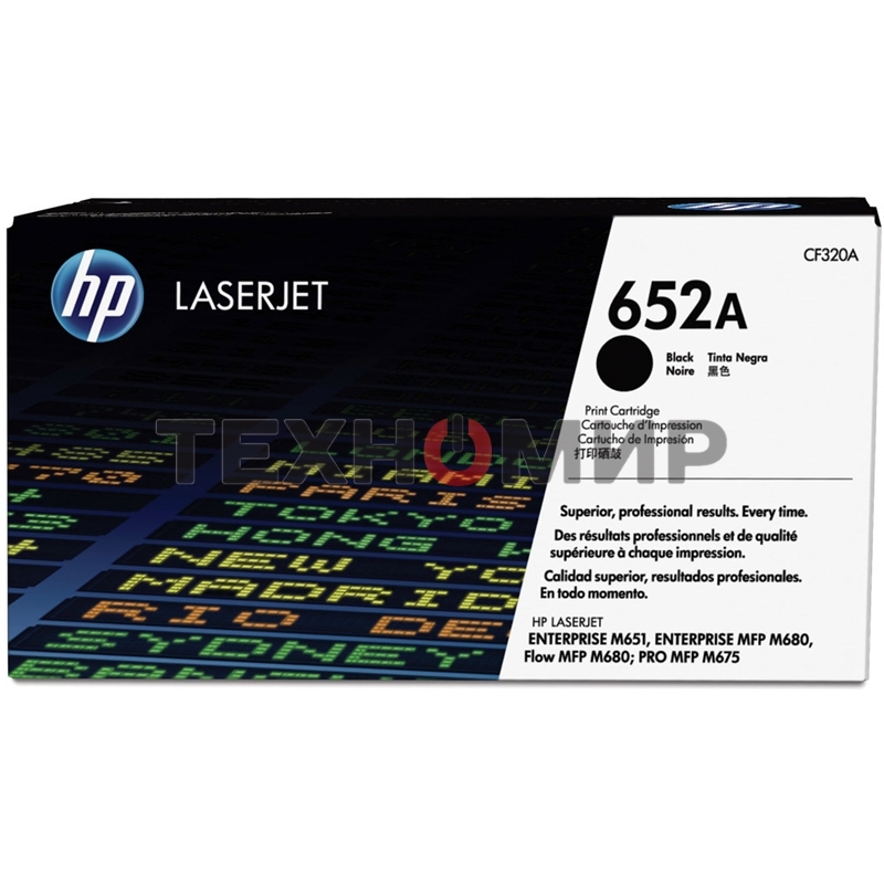 Тонер Картридж HP 652A CF320A черный для HP CLJ M651dn (11000стр.)