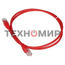 Патч-корд TWT UTP cat.5e, с заливными колпачками, 10.0 м, красный