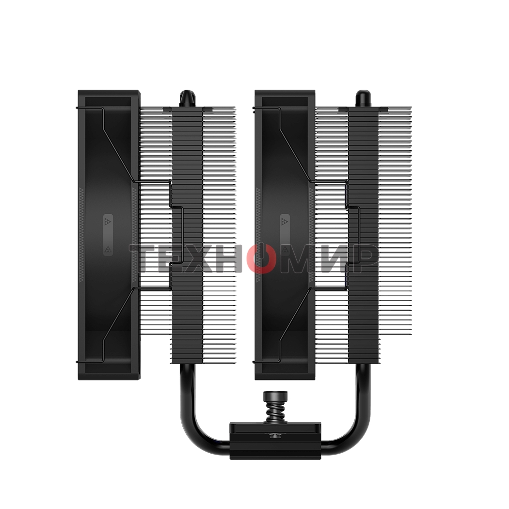 Кулер для процессора PCCooler RT620 BK (250W, 4-pin PWM, 157mm, Al/Cu, 6x6mm, 2x120mm, 73.32CFM, 34.9dBA, 2200RPM, S: 1851/1700/1200/115X, AM5/AM4, black)