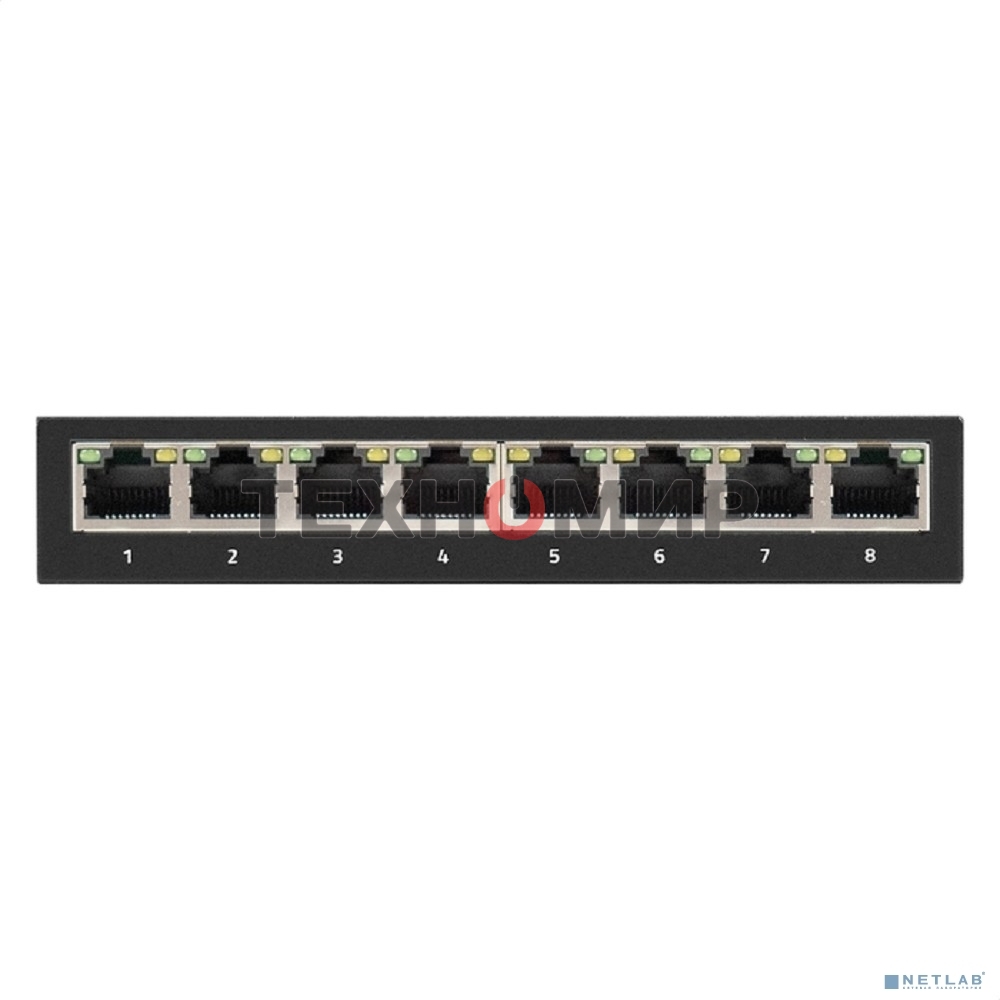 Коммутатор неуправляемый ExeGate EDGS-1008D (8-портовый гигабитный UTP 10/100/1000 Base-T, металлический корпус, с функцией энергосбережения (Green Ethernet Technology), настольный/настенный))