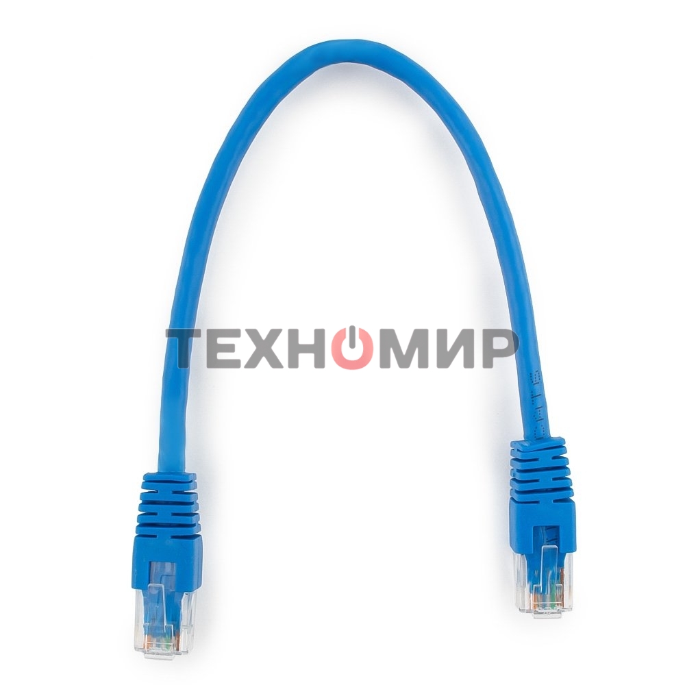 Патч-корд UTP Cablexpert cat.6, 0.25м, литой, многожильный, синий