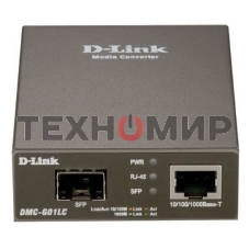 Медиаконвертор D-Link DMC-G01LC/C1A, Media Converter with 1 100/1000Base-T port and 1 100/1000Base-X SFP port.