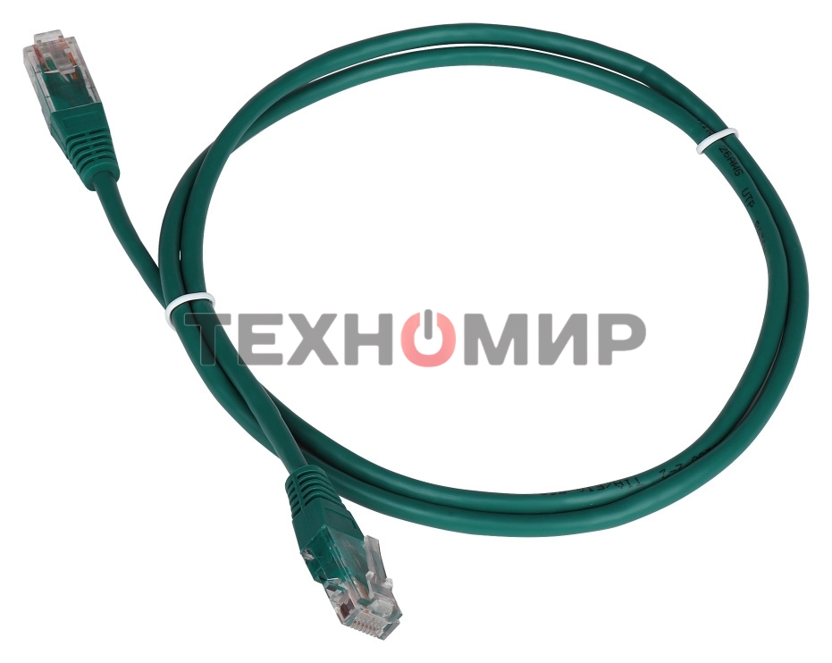 Патч-корд LANMASTER TWT UTP cat.5e, с заливными колпачками, 1.0 м, зеленый