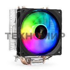 Кулер для процессора ExeGate Wizard EXX400V2-PWM.FRGb серебристый, 120 мм, алюминий/медь, 2400 об/мин, 24 дБ, 4 pin, 140 Вт, 155 мм