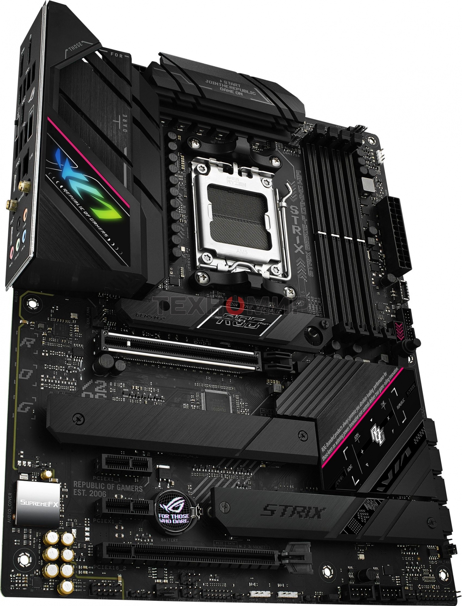 Материнская плата ASUS ROG STRIX B650E-F GAMING WIFI, AM5, AMD B650, 4xDDR5, 4xSATA, 3xM.2, 1xPCI-E 5.0 x16, 1xPCI-E 4.0 x4, 2xPCI-E x1, 1xHDMI, 1xDP, 1x 2.5Gb LAN, 4xUSB-A 2.0, 4xUSB-A 3.2 Gen 1, 2xUSB-A 3.2 Gen 2, 1xUSB-C 3.2 Gen 2, 1xUSB-C 3.2 Gen 2x2,