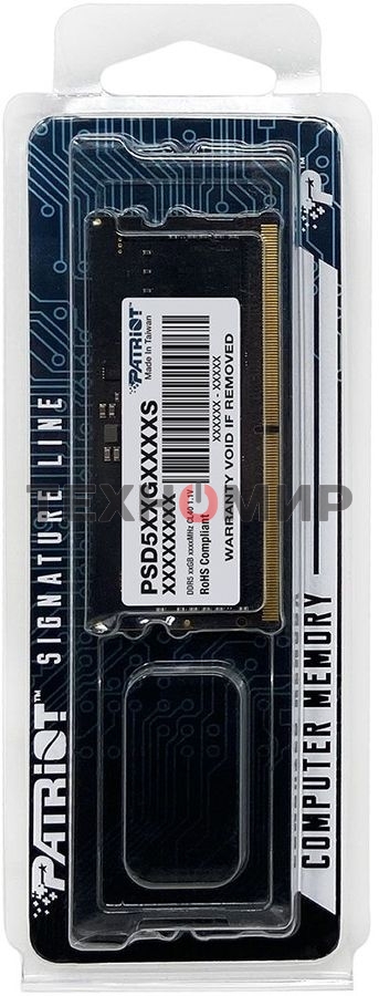 Оперативная память Patriot, DDR5, 8GB (1x8 GB), 4800 MHz, CL40, SO-DIMM