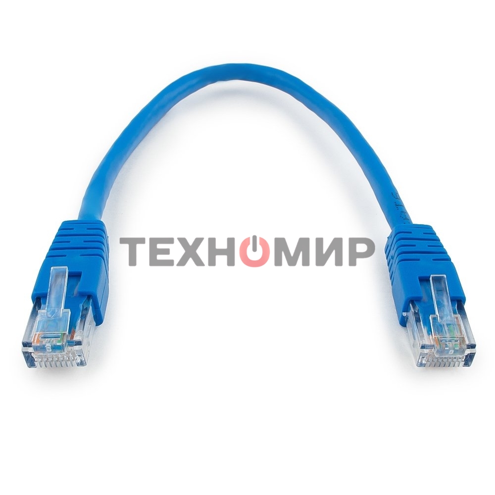 Патч-корд UTP Cablexpert cat.6, 0.25м, литой, многожильный, синий