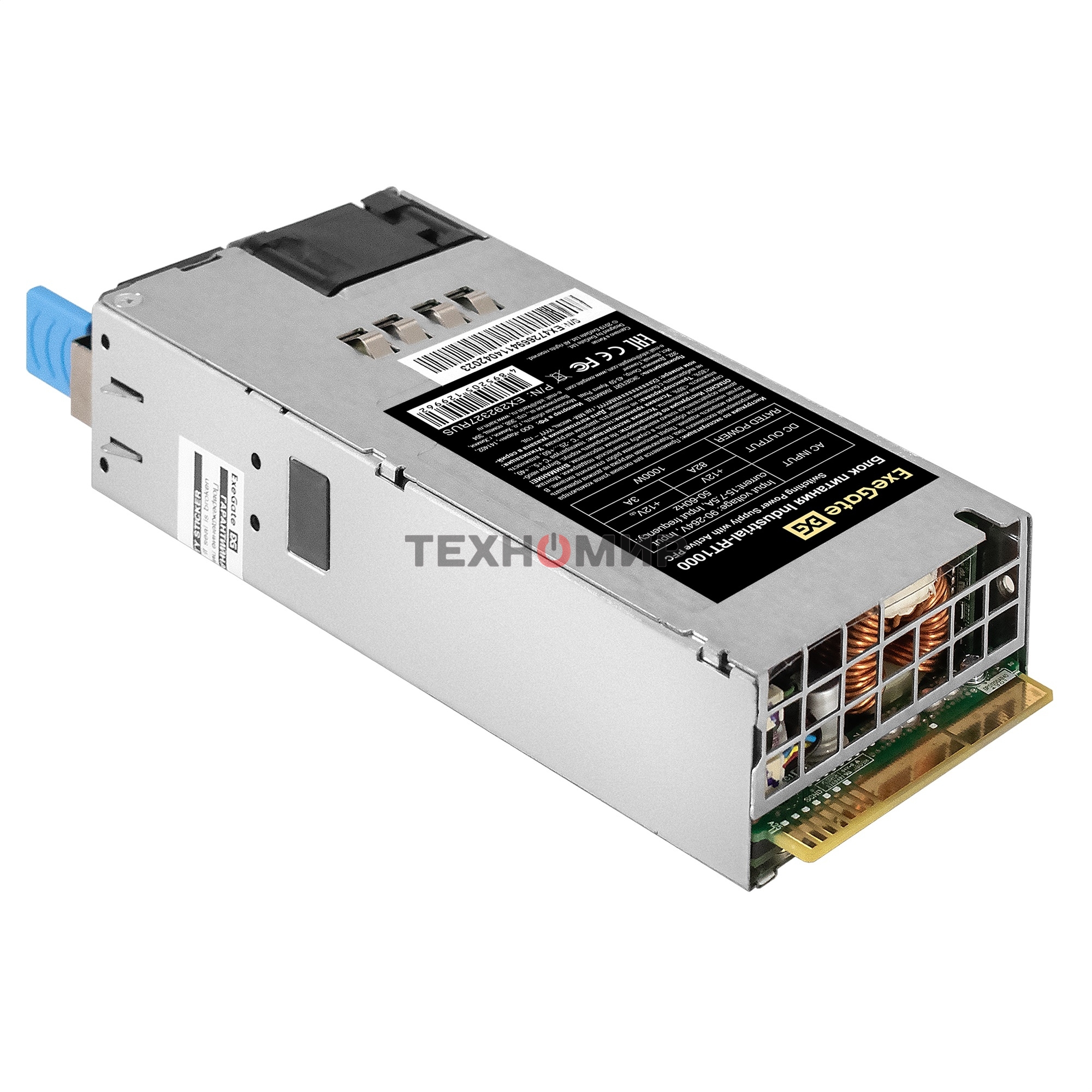 Блок питания серверный (модуль к RTS1000 Redundant) 1000W ExeGate Industrial-RT1000 (APFC, КПД 94%(80 PLUS Platinum), 4 см fan)