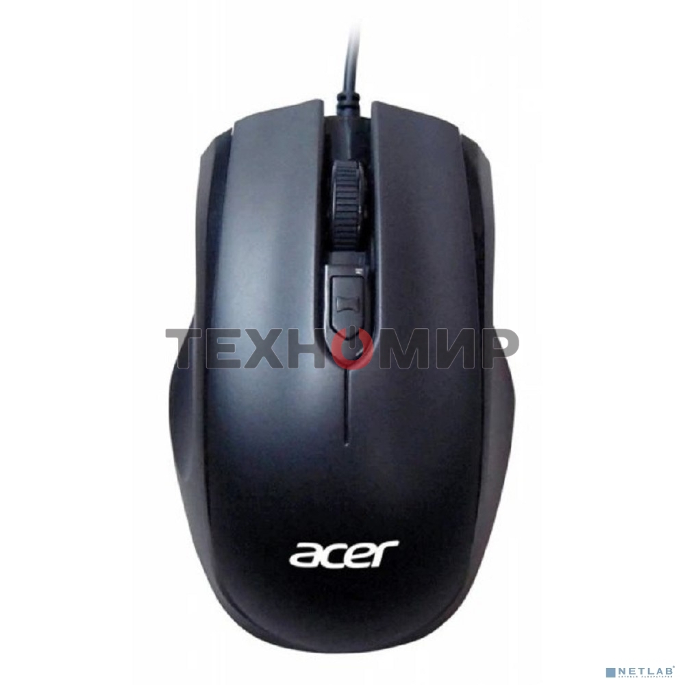 Мышь проводная Acer OMW020 черный, 1600 dpi, USB, кнопки - 4