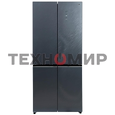 Холодильник Бирюса CD 496 TCG текстурированное серое стекло трехкамерный 334/162л морозилка снизу, NoFrost, Side by Side