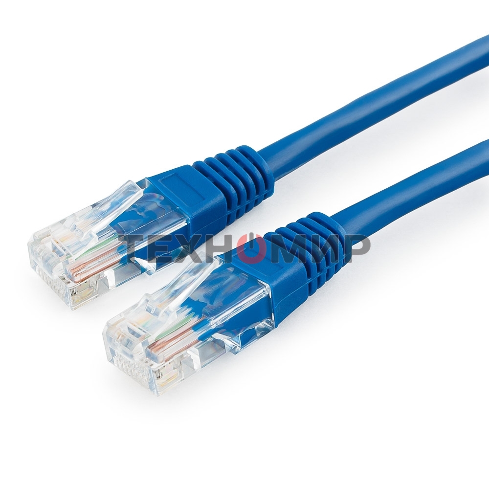 Патч-корд медный UTP Cablexpert PP10-0.5M/B cat.5e, 0.5м, литой, многожильный, синий