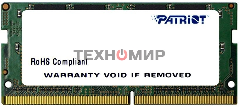 Оперативная память Patriot Signature, DDR4, 16GB (1x16 GB), 2666 MHz, CL19, SO-DIMM