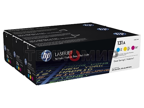 Картридж лазерный комплект HP 131A U0SL1AM голубой/пурпурный/желтый для HP LJ Pro 200/Color M251/M251n/M25 (3 х 1800 стр.)