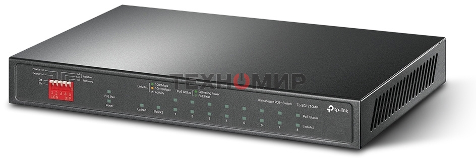 Коммутатор настольный TP-Link TL-SG1210MP 10-портовый гигабитный на 8 портов PoE+
