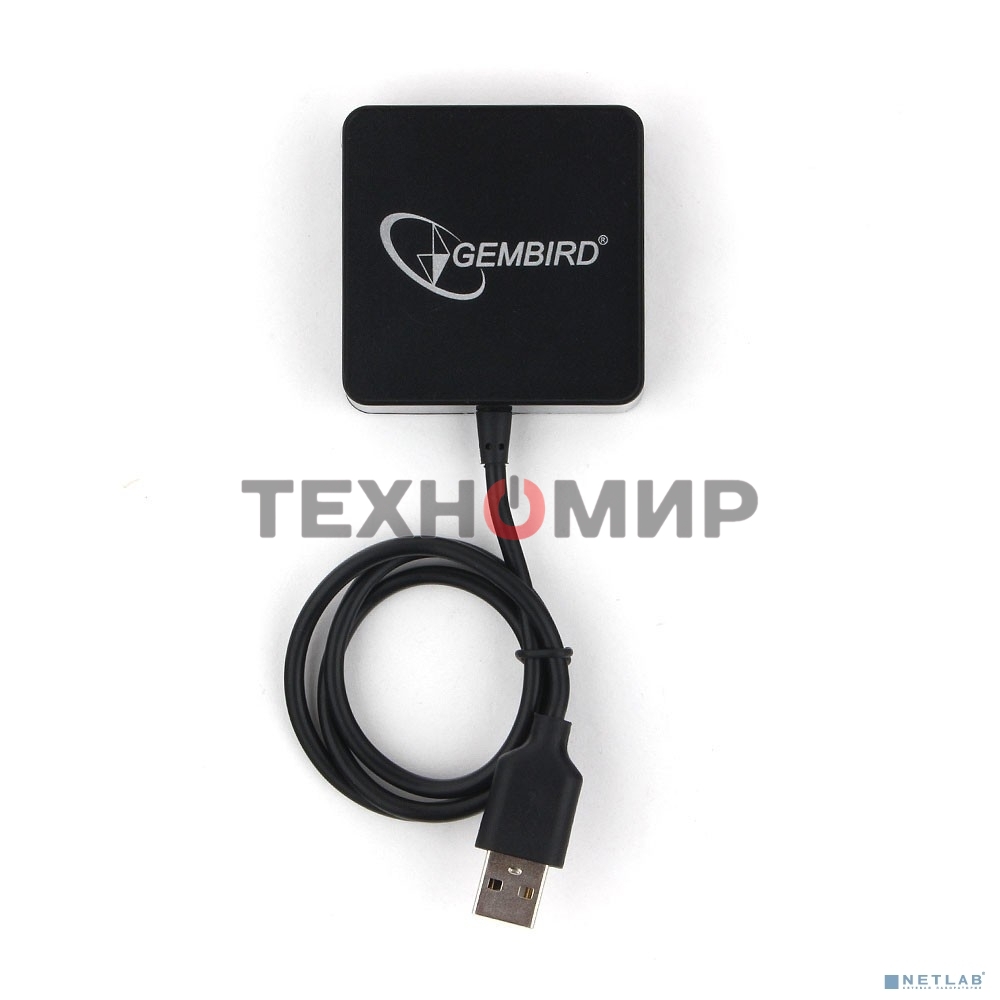 Концентратор USB 2.0 Gembird UHB-242, 4 порта, блистер, черный