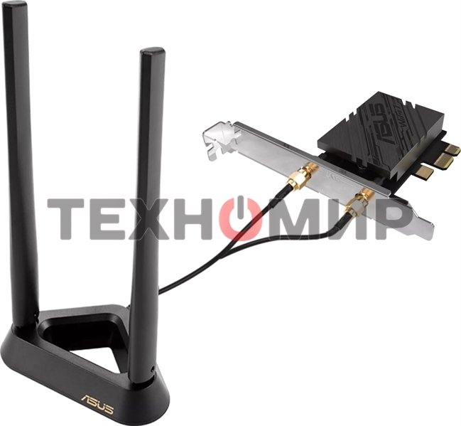 Сетевой адаптер Wi-Fi + Bluetooth Asus PCE-BE92BT BE9400 PCI Express (ант.внеш.несъем.) 2ант.