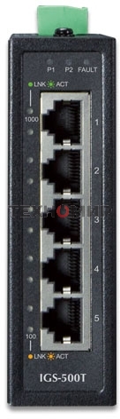 Коммутатор индустриальный неуправляемый Planet IGS-500T IP30 Compact size 5-Port 10/100/1000T Gigabit Ethernet Switch (-40~75 degrees C)