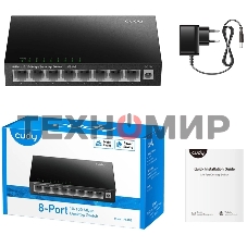 Коммутатор 8-Port 10/100 Mbps Desktop Switch, 8 10/100M RJ45 Ports, Loop Detection, Metal Case, Power Saving, Plug & Play