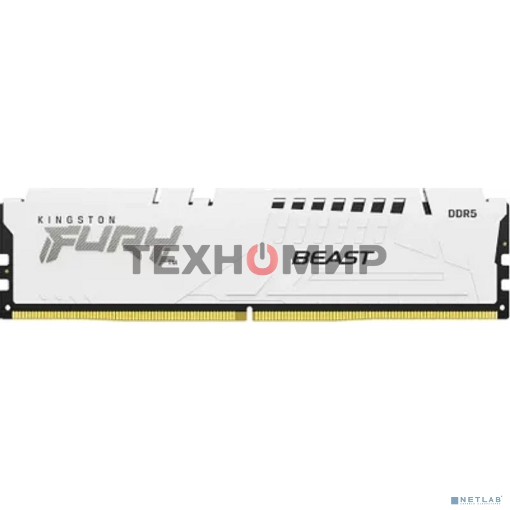 Оперативная память Kingston Fury Beast EXPO, DDR5, 32Gb (1x32 GB), 6000 MHz, CL30, радиатор, белый