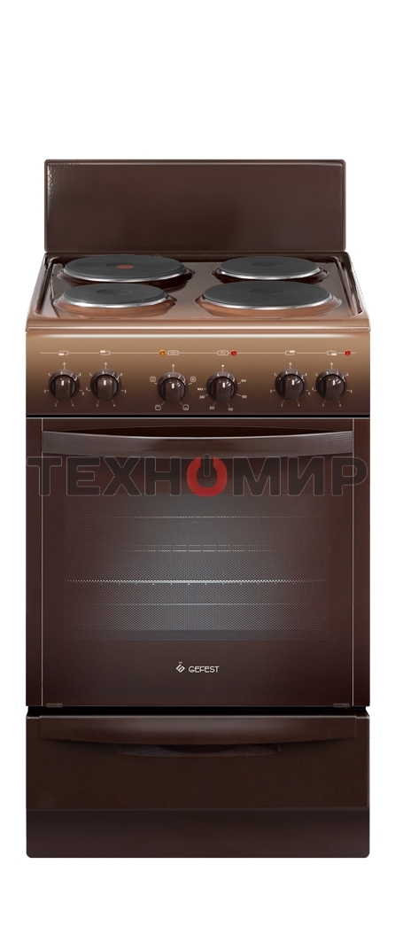 Плита электрическая Gefest 5140-01 0036 коричневый, конфорок 4 электрических, духовка 55 л, 50 см x 85 см x 58.5 см