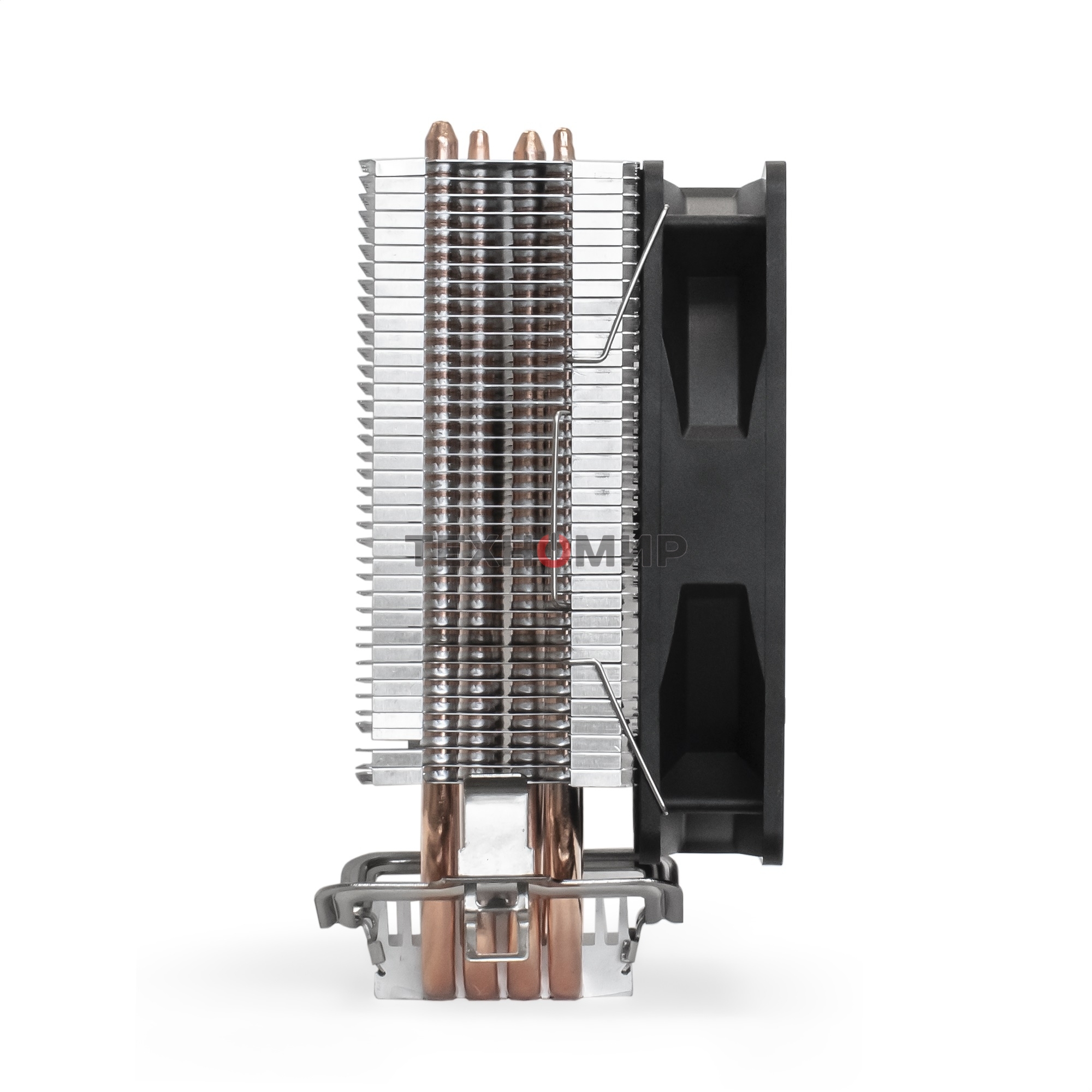 Кулер для процессора ExeGate Wizard EXX400V2-PWM.FRGb серебристый, 120 мм, алюминий/медь, 2400 об/мин, 24 дБ, 4 pin, 140 Вт, 155 мм