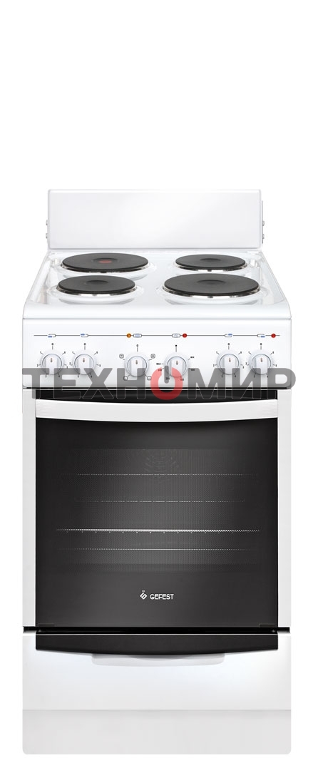 Плита электрическая Gefest 5140-01 0035 белый, конфорок 4 электрических, духовка 55 л, 50 см x 85 см x 58.5 см