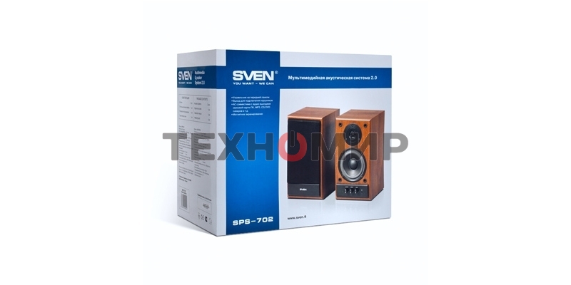 Акустическая система Sven SPS-702 2.0 коричневый/орех 40Вт