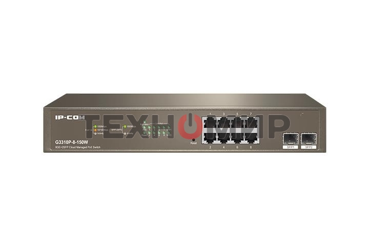 Коммутатор 8GE/2SFP POE MANAGED G3310P-8-150W IP-COM