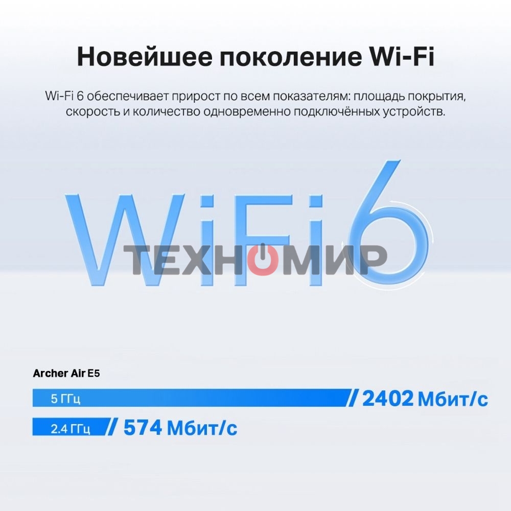Повторитель беспроводного сигнала TP-Link Archer Air E5 AX3000 Wi-Fi белый