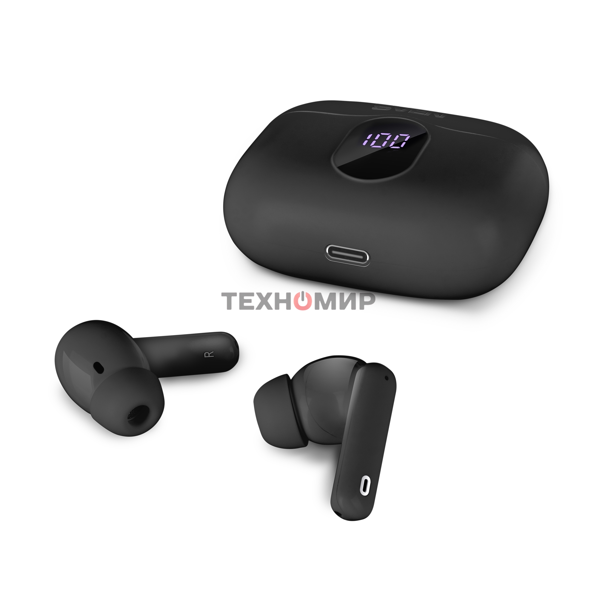 Беспроводные внутриканальные наушники с микрофоном Sven E-315B, черный (Bluetooth, TWS, ANC, ENC, APP)