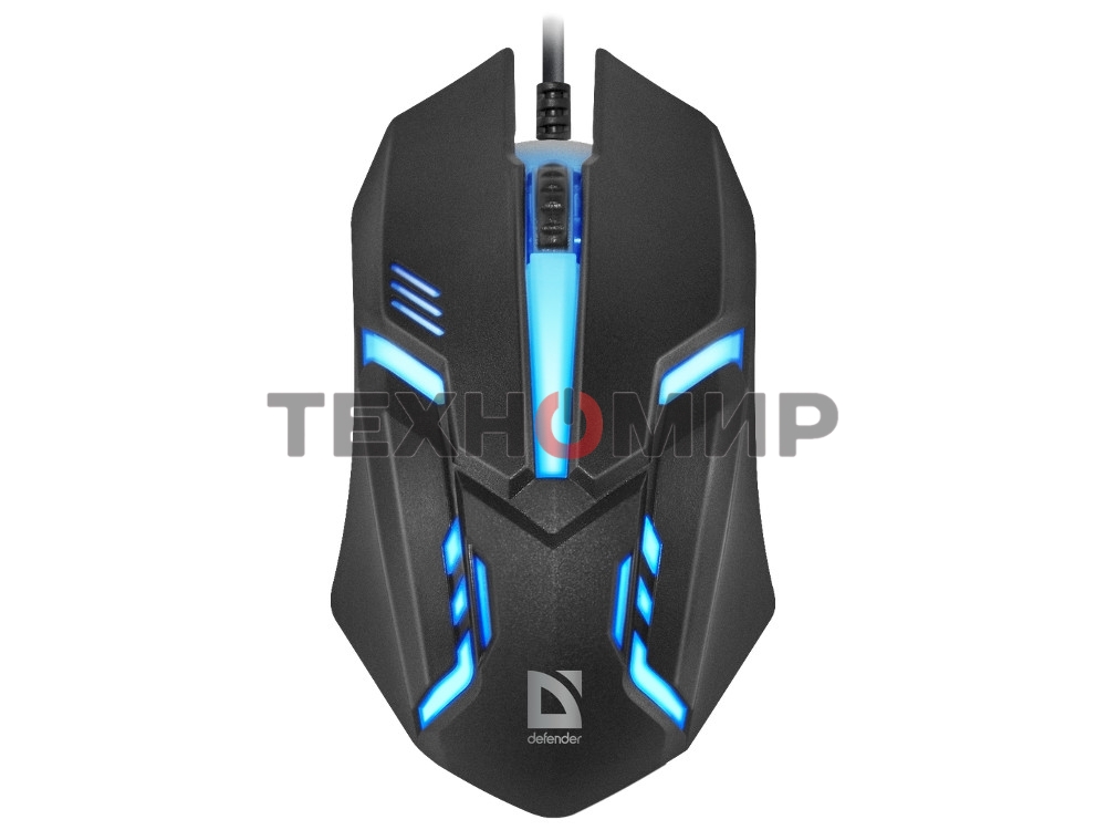 Мышь проводная Defender Hit MB-550 черный, 1600 dpi, USB, кнопки - 4