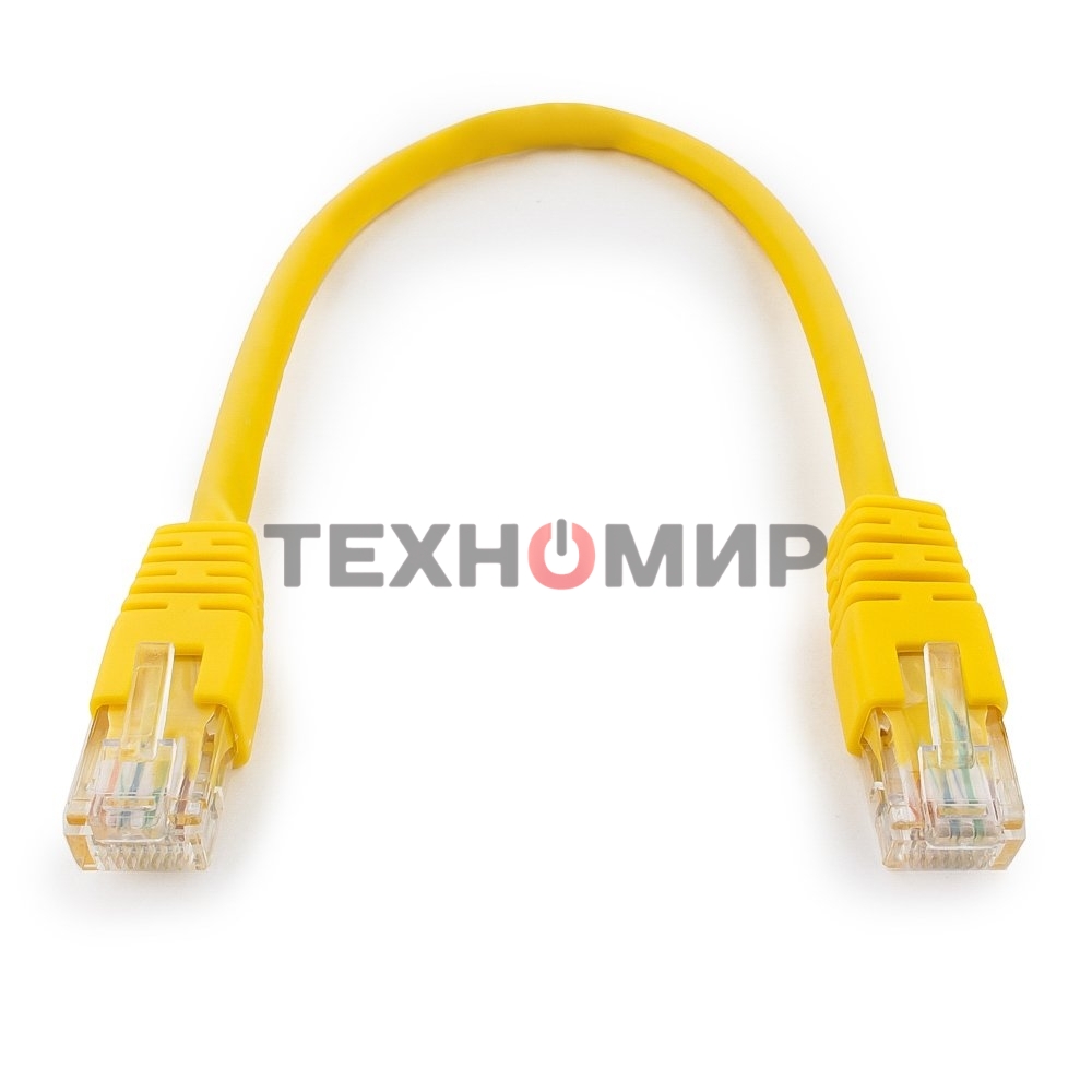 Патч-корд UTP Cablexpert cat.6, 0.25м, литой, многожильный, желтый