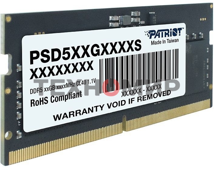 Оперативная память Patriot, DDR5, 32GB (1x32 GB), 4800 MHz, CL40 SO-DIMM
