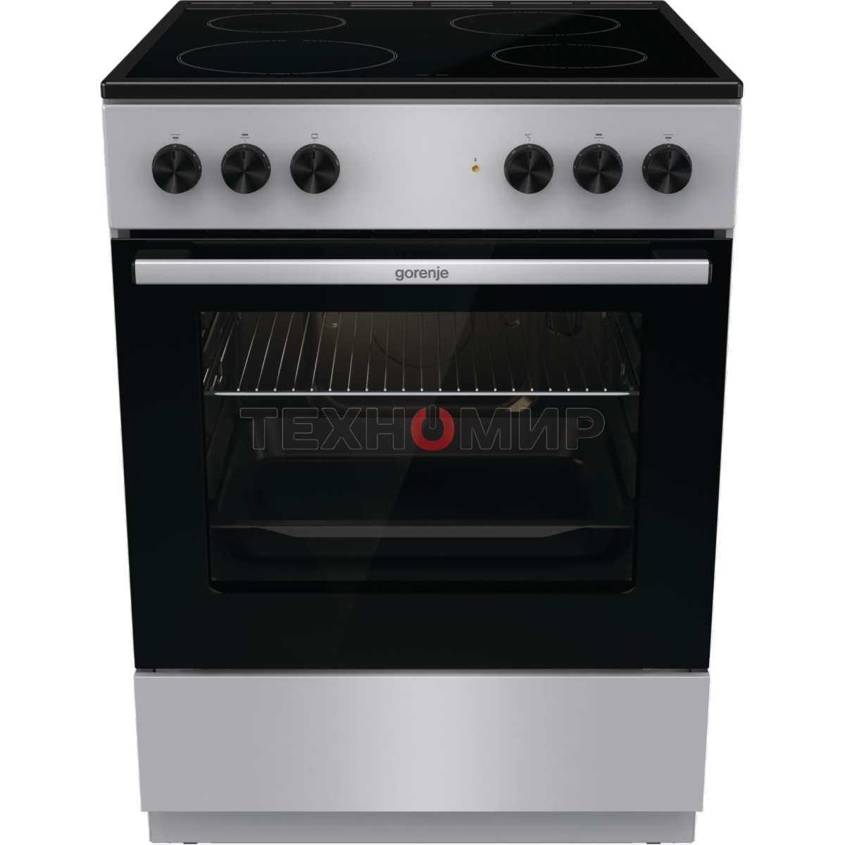 Плита электрическая Gorenje GEC6A11SG серый, конфорок 4 электрических, духовка 65 л, 60 см x 85 см x 60 см