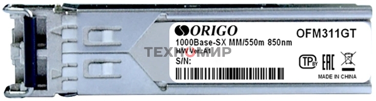 Трансивер Origo OFM311GT, оптич. SFP MM duplex 1 Гбит/с Tx:850нм до 0.55км