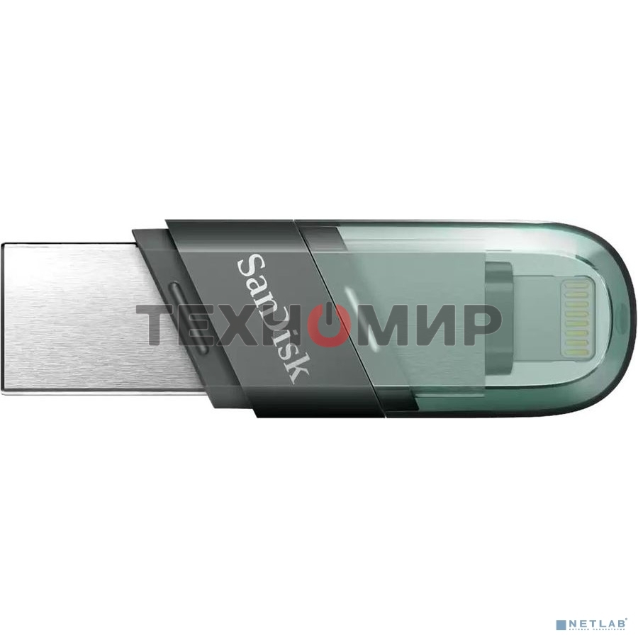 Флешка USB Sandisk 128Gb iXpand Flip SDIX90N-128G-GN6NE USB3.1 зеленый/серебристый
