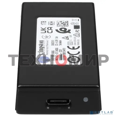 Внешний SSD Kingston XS1000, 1Tb, USB Type-C 3.1, R/W 1050 МБ/с/ 1000 МБ/с черный