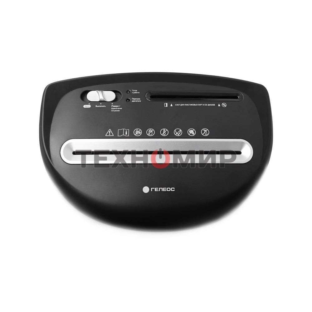 Шредер ГЕЛЕОС Уничтожитель документов УП23-4 DIN P-4 (4 ур-нь секр.), фрагмент 3,9х35мм, 14-16 лист (70г/м2), CD/пл.карты/скрепки/скобы, 23 л.