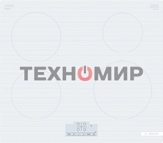 Индукционная варочная панель Bosch PUE612BB1J, 60 см, индукция,сенсорное управление, белый