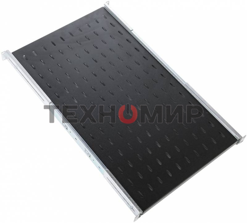 Полка перфорированная ЦМО выдвижная с телескопическими направляющими, глубина 620 мм, черный (ТСВ-62-9005)