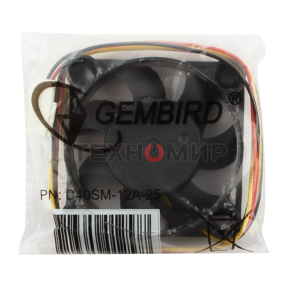 Вентилятор для корпуса Gembird черный, 40 мм, 5000 об/мин, 27 дБ, 3 pin
