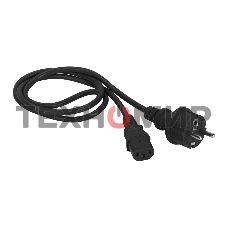 Шнур питания Lanmaster C13-Schuko, 3х0.75, 220В, 10А, черный, 1.8 метра