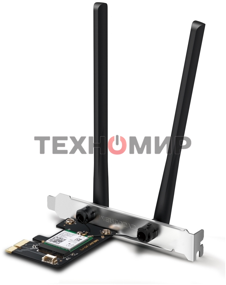 Сетевой адаптер Wi-Fi + Bluetooth Mercusys MA80XE AX3000 PCI Express (ант.внеш.несъем.) 2ант.