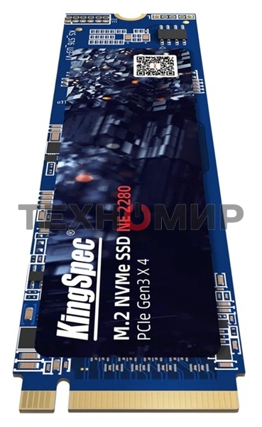 Накопитель SSD KingSpec NE-1Tb, 1Tb, PCIe 3.0 x4, M.2 2280, NVMe, R/W 2400/1900